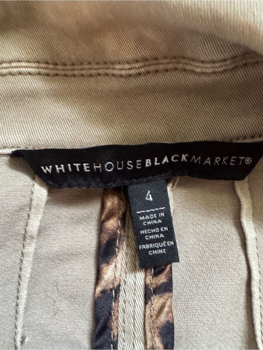 White House Black Market Light Beige Double-Breasted Tailored Blazer - Picture 8 of 12